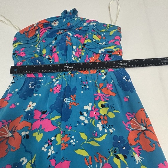 Shoshanna 100% Silk Floral Mini Dress 6 Tropical Bright Resort Spring Festival - Picture 8 of 9
